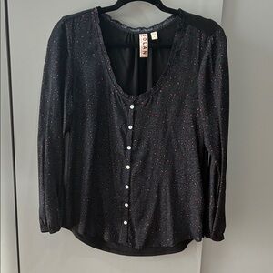 Dolan Black and Red Patterned Blouse